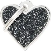 My Family Shine Small Heart Glitter Kjæledyrmerke