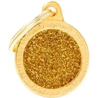 My Family Shine Small Circle Glitter Kjæledyrmerke