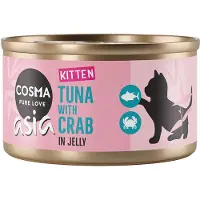 Cosma Økonomipakke Asia Kitten i gelé 12 x 85 g - Tunfisk med krabbekjøtt