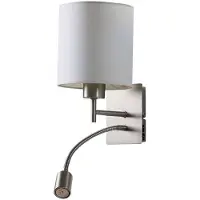 LINDBY vegglampe Camilo, nikkelfarget, LED-leselampe, 28 cm