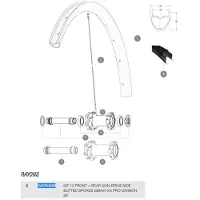Mavic Xa Pro Carbon 29 2017-18 Venstre Eiker 12 Enheter