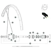 Mavic Allroad Elite Ust Ub 2018 Venstre Bakhjuls-eiker 12 Enheter
