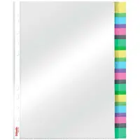 Esselte - divider - 12 parts - for A4 Maxi - capacity: 30 sheets - tabbed - clear glass