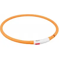 Trixie Flash lysring USB, silicone, XS–XL: 70 cm/ø 10 mm, orang