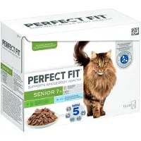 Perfect Fit Megasparepakke Perfect Fit 96 x 85 g - Mixpack Senior 7+: Kalkun og fisk