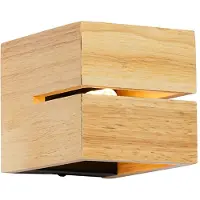 QAZQA Rustikk vegglampe eiketre 9,7 cm - Transfer Groove