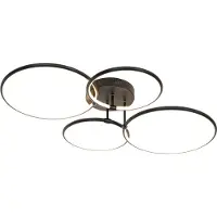 QAZQA Taklampe sort inkl. LED 3-trinns dimmbar 4-lys - Joaniqa