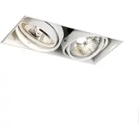 QAZQA Innfelt spotlight hvit GU10 AR70 Trimless 2-lys - Oneon