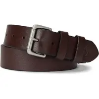 Ralph Lauren for man. 405899989001 Leather belt with brown roller buckle (42 cm), Casual, Classic