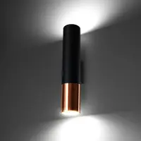 Sollux Vegglampe Thalassa, svart/kobber, 29 cm, 2-armet, GU10