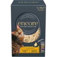Encore Økonomipakke Cat Pouch i buljong 10 x 50 g - Kyllingutvalg (3 sorter)