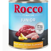 Rocco Økonomipakke Junior 12 x 800 g - Storfe med kylling & poteter