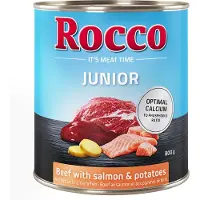 Rocco Økonomipakke Junior 12 x 800 g - Storfe med laks & poteter