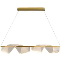 Schuller Valencia LED-hengelampe Velas, 1 lyskilde, lengde 100 cm, gullfarget, metall