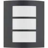 LINDBY utendørs vegglampe Vimal, E27, 26 cm, svart, aluminium