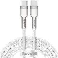 Baseus Cafule Metal Series USB-C/USB-C-kabel med nylonfletting - 100W - 2m - hvit