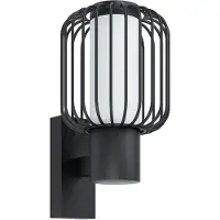 Eglo Utendørs vegglampe Ravello, svart, høyde 27 cm, metall