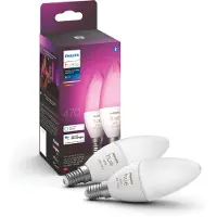 Philips Hue Mignon – E14 Smartlyspære – (2-pakning) - White & Color Ambiance