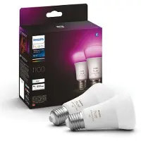 Philips Hue White and Color E27 LED-pære 9 W / smart lyspære 1100 lm med 16 millioner farger – 2-pakning