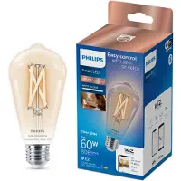 Philips Smart Lighting Smart - LED-filamentlyspære - form: ST64 - E27 - 7 W (ekvivalent 60 W) - klasse E - varm til kjølig hvitt lys - 2700-6500 K - gjennomsiktig