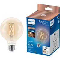 Philips Smart Lighting Smart LED-filamentpære 806 lm 7 W E27 G95, 2700-6500 K