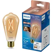 Philips Smart ST64 LED-filamentpære 640 lm 7 W varm/kaldhvit E27, ravfarget