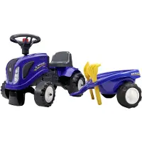 Falk Tractor with trailer rake and shovel Baby New Holland