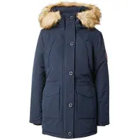 Superdry for woman. W5011572A Faux fur hooded parka Everest navy (XS), Casual, Polyester