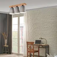 Lamkur Taklampe Risco, grå, 50 cm, 3 lyskilder, tekstil