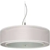 LINDBY pendellampe Pikka, hvit, tekstil, Ø 50 cm, E27