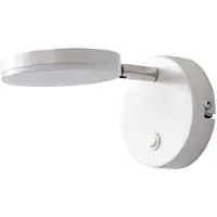 LINDBY LED-vegglampe Milow, hvit, 9,6 cm høy, bryter
