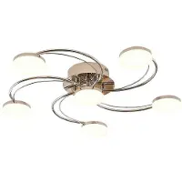 LINDBY LED-taklampe Rouven, spiralformet, 6 lyskilder, grå