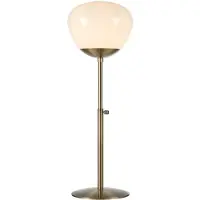 Markslöjd Rise bordlampe, høyde 75 cm, antikk messing, jern, glass