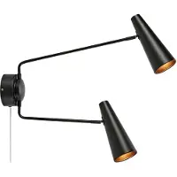 Markslöjd Vegglampe Peak, 2 lyskilder, svart