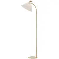 Markslöjd Mira gulvlampe i tekstil, messing