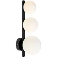 Markslöjd Vegglampe til bad Puro svart 3 lyskilder glass