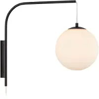 Markslöjd Vegglampe Dione, svart/hvit, høyde 40 cm, stikkontakt