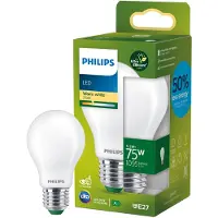 Philips - LED-filamentlyspære - form: A60 - mattslipt finish - E27 - 5.2 W (ekvivalent 75 W) - klasse A - varmt hvitt lys - 2700 K