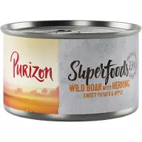 Purizon Superfoods 6 x 140 g - Villsvin med sild, søtpotet og eple