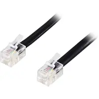 Deltaco IMP DEL-160M - phone cable - 10 m - black - Svart - 10 meter