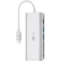 Goobay 76788, USB Type-C, 10,100,1000 Mbit/s, Sølv, SD, 4K Ultra HD, 30 Hz