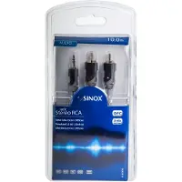 Sinox Plus+ - Lydkabel - mini-phone stereo 3.5 mm hann til RCA x 2 hann - 10 m