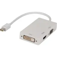 Nedis Ccgp37465wt02 Mini Displayport-kabel Dp 1.2 Mini Dp M-dvi-d 24+1-pin H/hdmi-inngang/vga H 21.6 Gbps Nikkelbelagt 0.2 M