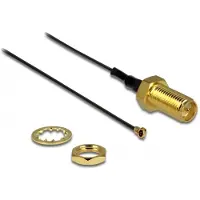 DeLOCK - Antennekabel - RP-SMA (R) til MHF4 (P) - 35 cm - koaksial - svart