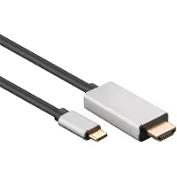 Goobay USB-C til HDMI Adapter Kabel - 2m - Svart / Sølv