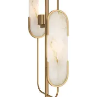 Maytoni Marmo gulvlampe, gullfarge/naturstein