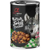 Alpha Spirit AlphaSpirit dåse, kødboller med kalkun & koriander 400 g - (6 pk/ps)