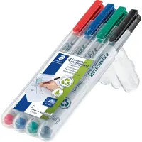Staedtler Marker Lumocolor 311 WP4 ikke-permanent ass. farver 0.4 mm superfin (etui á 4 stk.)