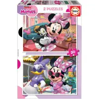 Sonstige Verlage Puslespill - 2x20 Brikker - Minnie - - OneSize - Puslespill