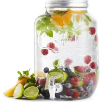 Day Drikkedispenser i glass 4 l med tappekran / juicedispenser / serveringsbeholder til kalde drikker